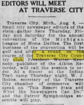 Traverse City Country Club - Aug 1924 Article (newer photo)